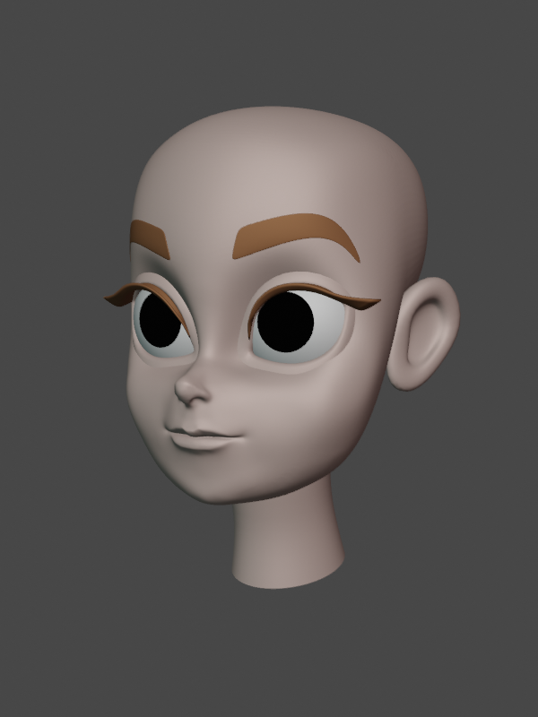 3D sculpt of stylized female head
